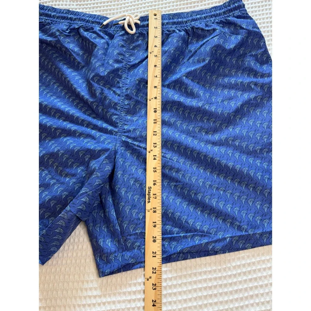 Polo Ralph Lauren Swim Trunks Mens 3XLT Blue Marlin Fish Print Board Shorts